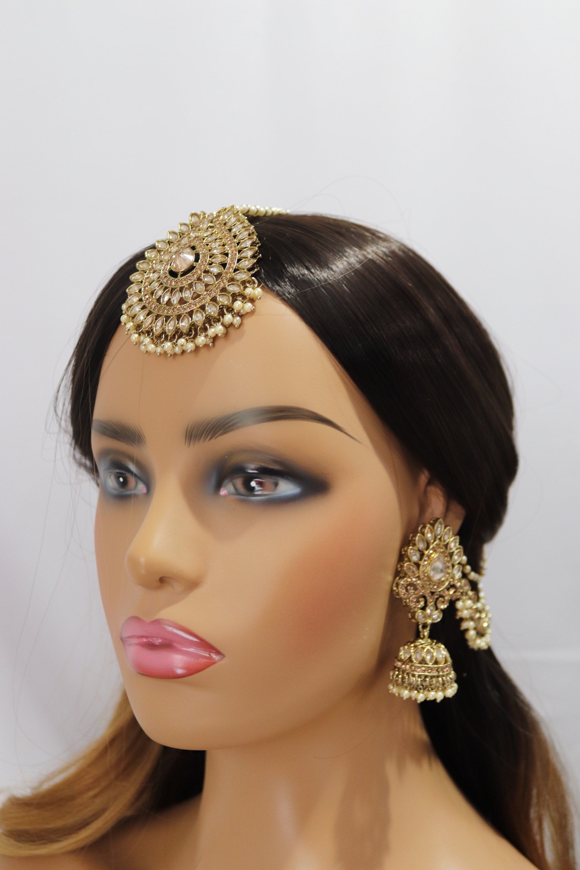 Tikka Set Maangtikka tikka Set Earring Tikka Set Polki Tikka Set Bahubali Earrings Punjabi Jewelry Pakistani Jewelry MyRivaaz