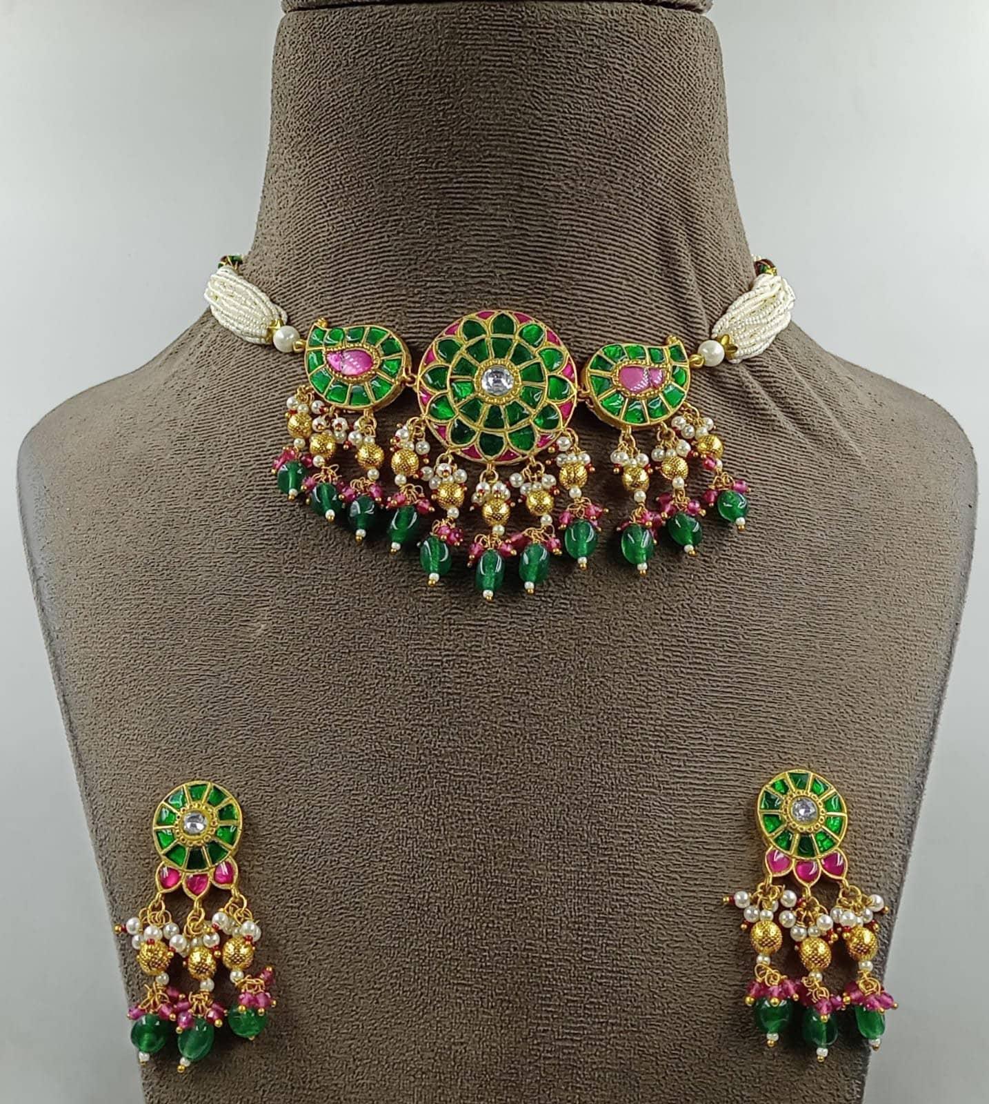 Pacchi Kundan Jadau Choker | Jadtar Kundan Choker | Indian Kundan Choker | Indian Jewelry Set | Tayani Choker | Moissanite Choker