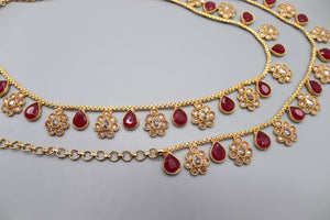Ruby Gold Polki Belly Chain/ Kamarbandh// Indian Jewelry/ Indian waist chain/ Jewelry Belt/ South Jewelry/ Boho Jewelry/ Ethnic Jewelry