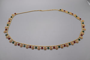 Ruby Green Gold Polki Belly Chain/ Kamarbandh// Indian Jewelry/ Indian waist chain/ Jewelry Belt/ South Jewelry/ Ethnic Jewelry