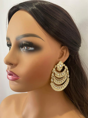 Chaandbali/ Indian Jewelry/ Jhumki/ Indian Earrings/ Pakistani Jewelry/ Bollywood Jewelry/ Punjabi Jewelry / Chandelier Earrings