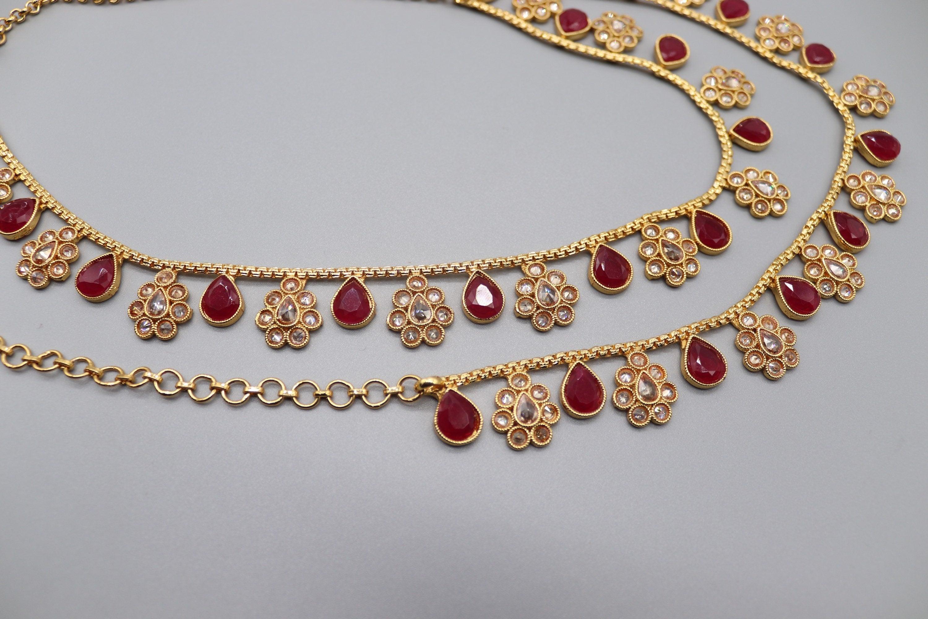 Ruby Gold Polki Belly Chain/ Kamarbandh// Indian Jewelry/ Indian waist chain/ Jewelry Belt/ South Jewelry/ Boho Jewelry/ Ethnic Jewelry
