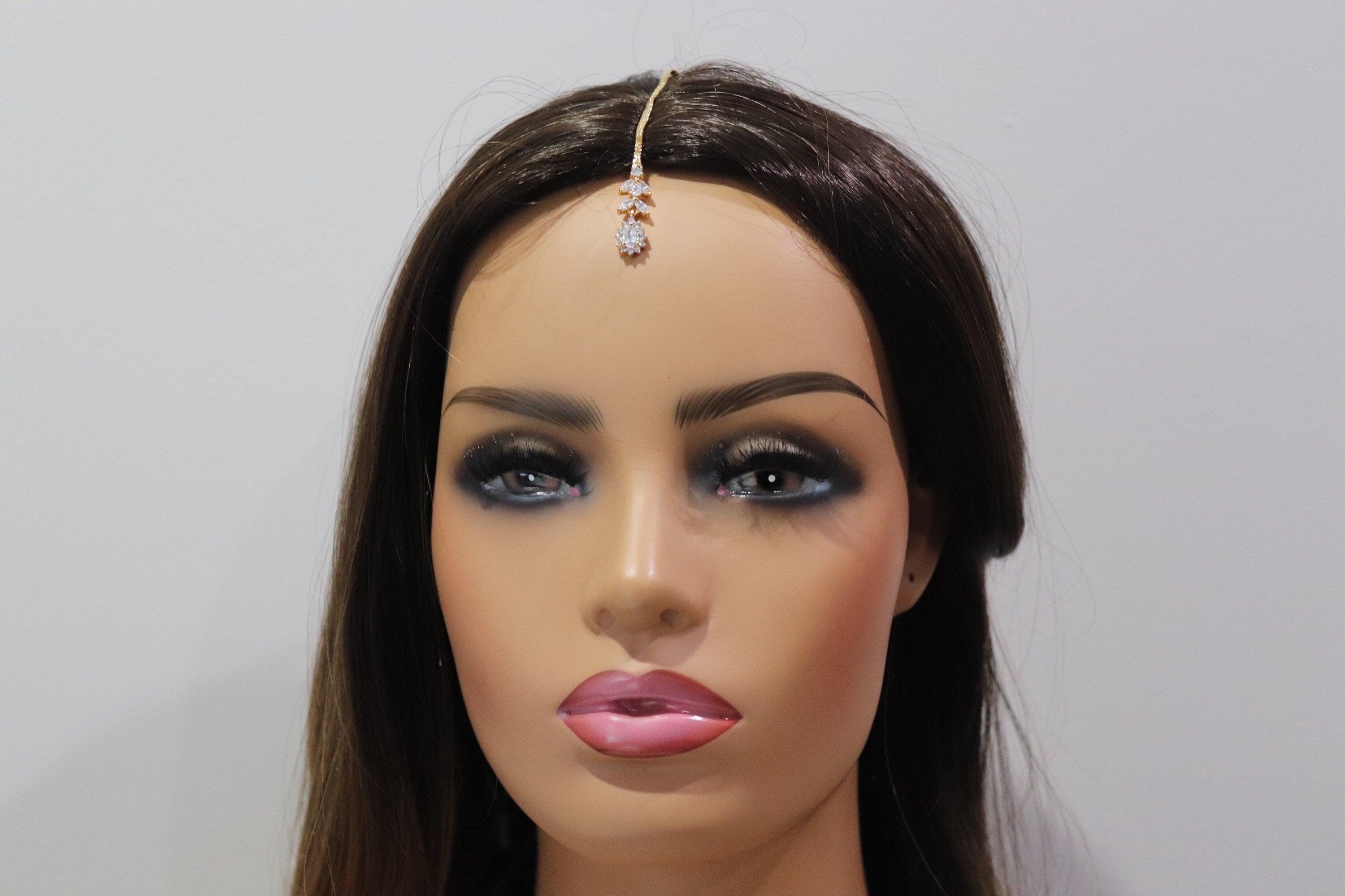 Gold CZ Tikka • Maangtikka • Small Tikka • Kids Tikka • Tikka Jewelry • Diamond Tikka • Indian Forehead Jewelry • Gold Tikka • Tikli •Dainty