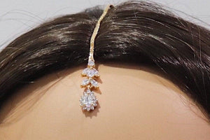 Gold CZ Tikka • Maangtikka • Small Tikka • Kids Tikka • Tikka Jewelry • Diamond Tikka • Indian Forehead Jewelry • Gold Tikka • Tikli •Dainty