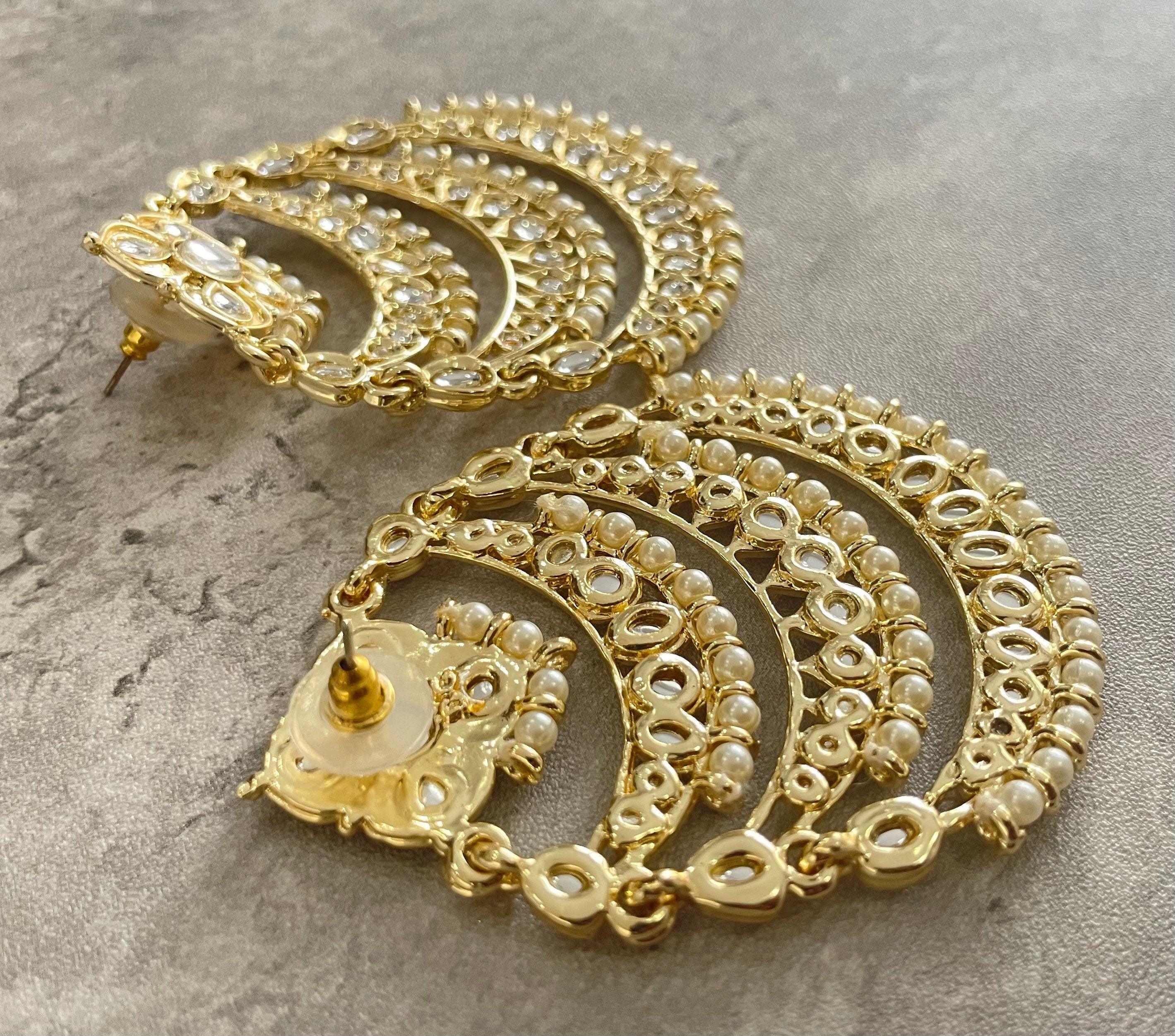 Chaandbali/ Indian Jewelry/ Jhumki/ Indian Earrings/ Pakistani Jewelry/ Bollywood Jewelry/ Punjabi Jewelry / Chandelier Earrings