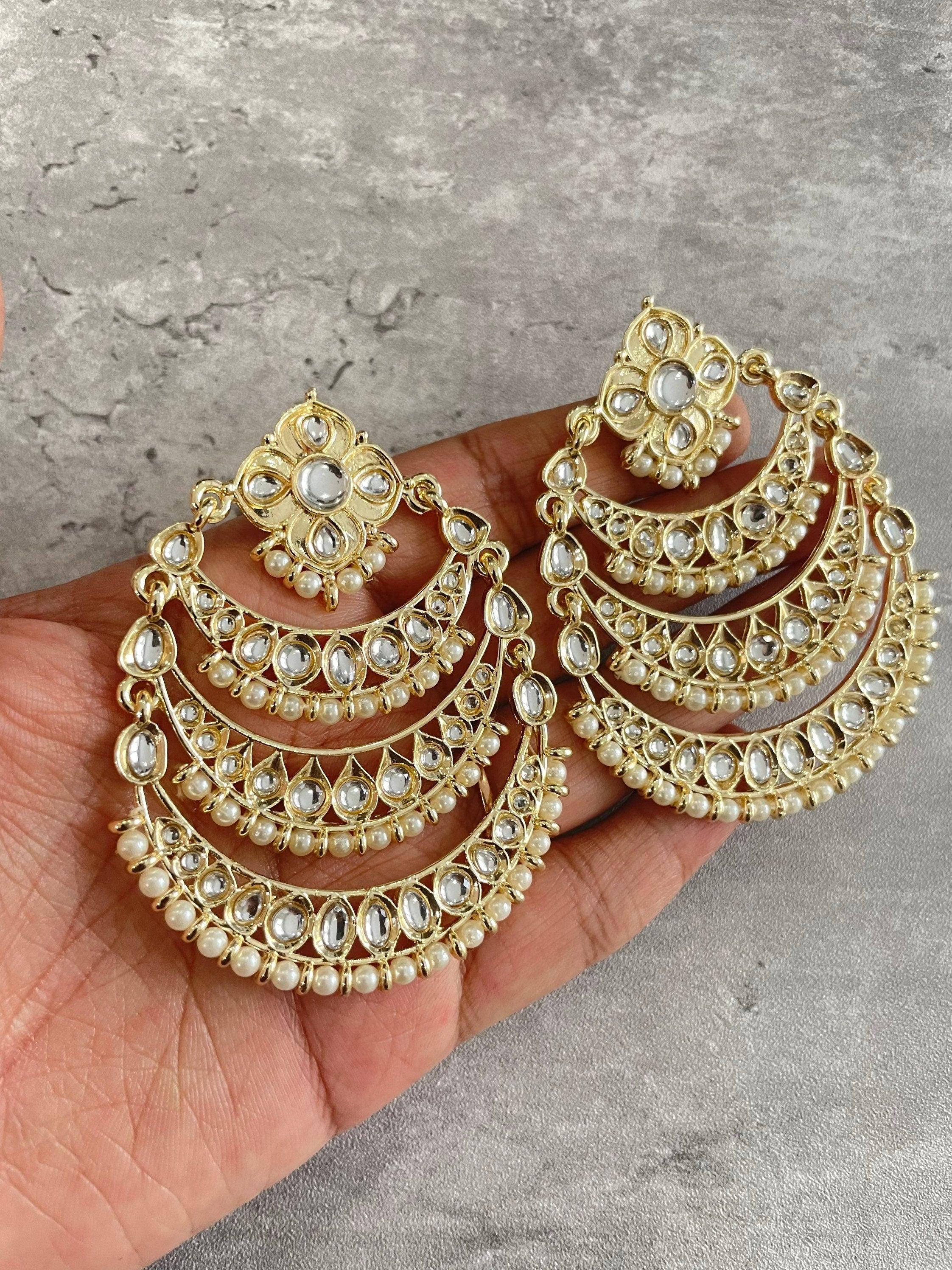 Chaandbali/ Indian Jewelry/ Jhumki/ Indian Earrings/ Pakistani Jewelry/ Bollywood Jewelry/ Punjabi Jewelry / Chandelier Earrings