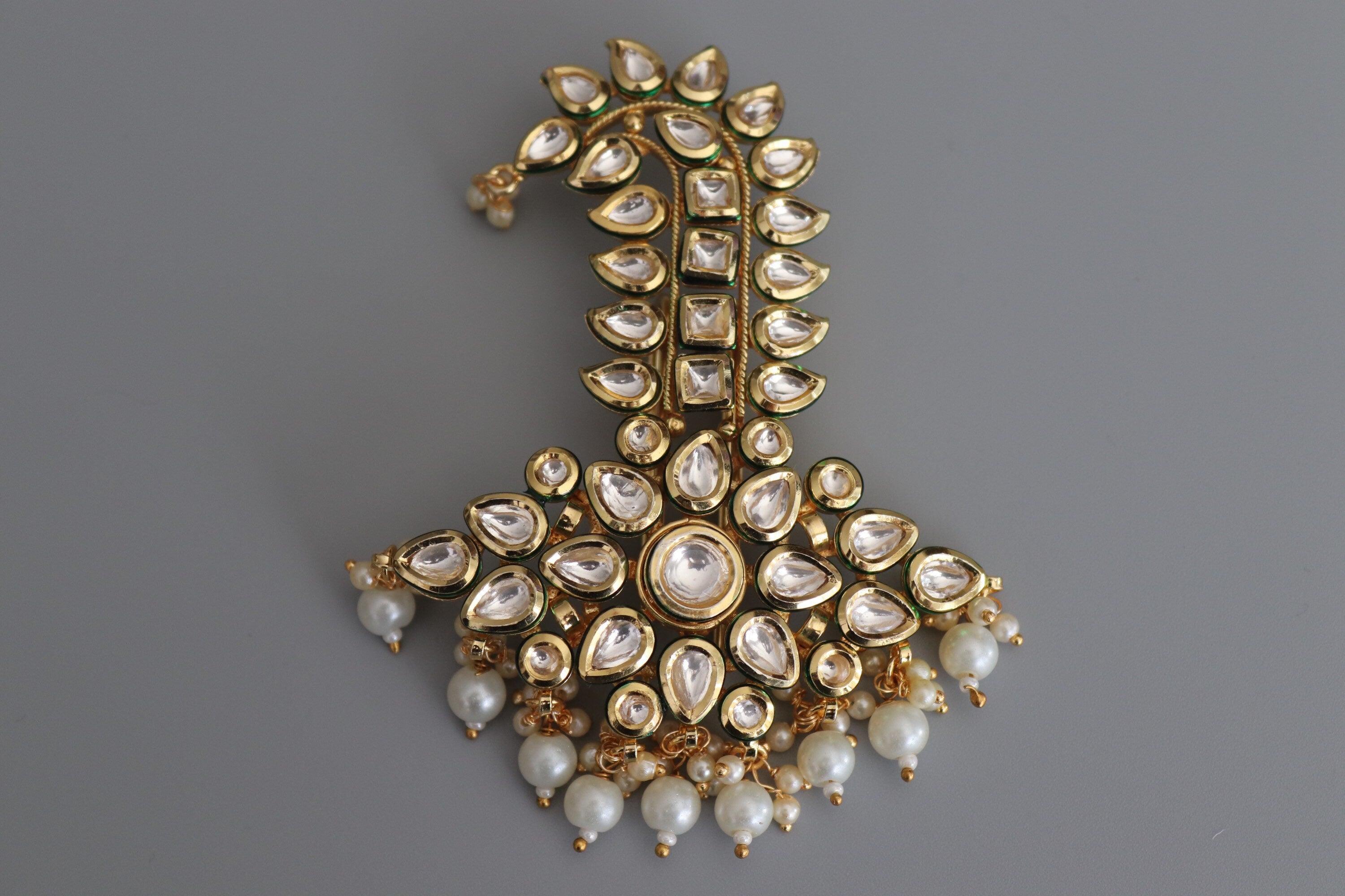 Kalgi Kundan Gold Dulha Kalangi Kundan Groom Jewelry Wedding Jewelry Safa Dulha Jewelry Groom Head Jewelry Groom Turban Kundan Serpech Safa