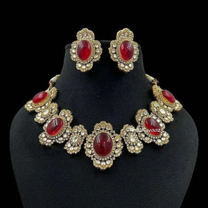 Emerald Victorian Necklace Indian Jewelry Choker Emerald Indian Choker Indian Necklace Bollywood Jewelry