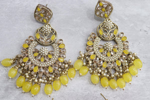 Polki Chaandbali Jhumka Kundan Indian Earrings Punjabi Jewelry Pakistani Earrings Kundan Chaandbali Jhumka Bollywood Earrings Statement