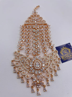 CZ Diamond Passa Jhoomer Pakistani Jewelry Indian Hair Jewelry Side Tikka