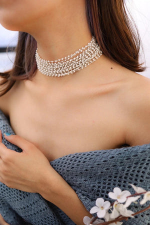 Silver Pearl Choker Indian Jewelry Gold Choker Indian Wedding Jewelry Pakistani Bollywood Jewelry Punjabi Indian Choker