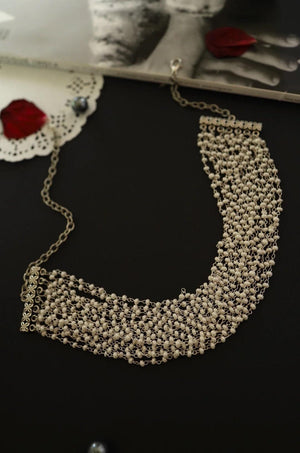 Silver Pearl Choker Indian Jewelry Gold Choker Indian Wedding Jewelry Pakistani Bollywood Jewelry Punjabi Indian Choker