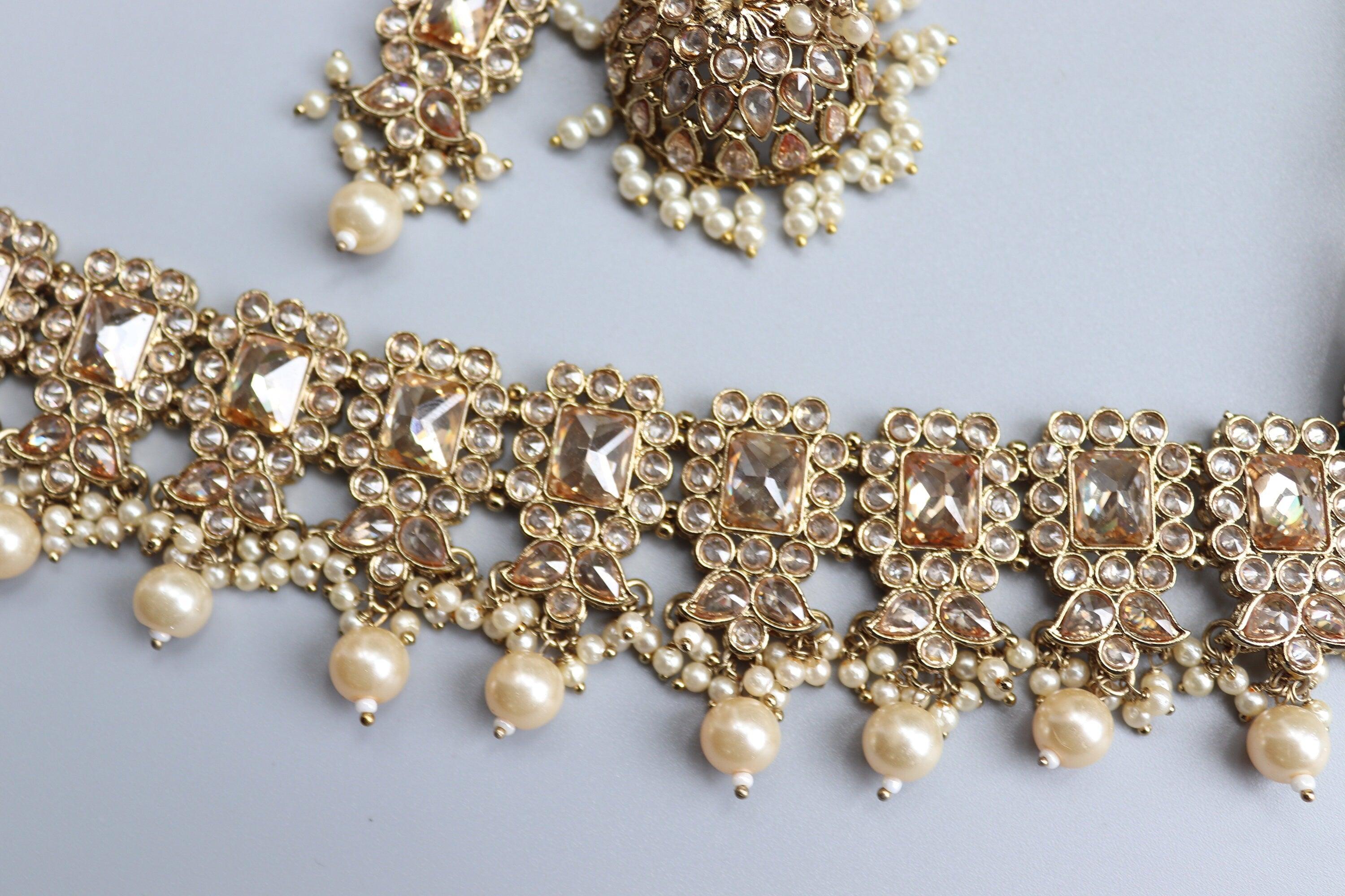 Myra Gold Polki Choker Punjabi Jewelry Indian Choker Kundan Jewelry Pakistani Necklace Indian Necklace Set Choker Necklace Indian Jewellery
