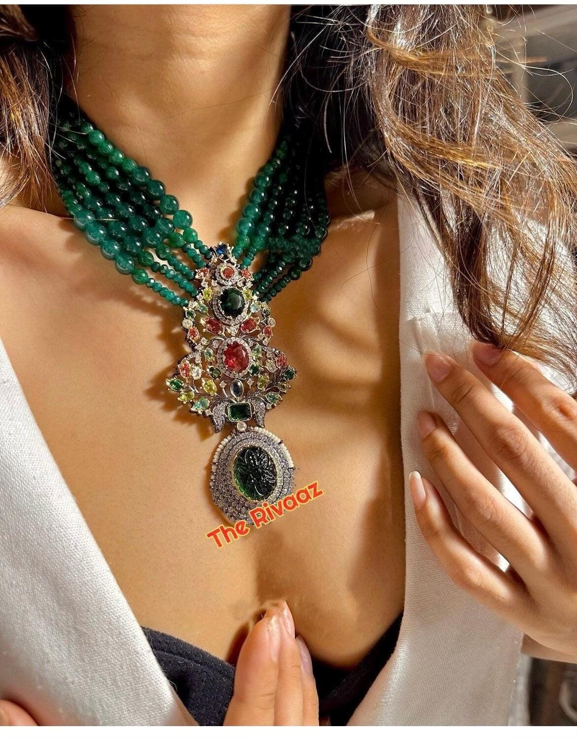 Miha Emerald Sabya inspired choker Necklace Indian Jewelry Indian Choker Indian Wedding Choker Jewelry Sabhyasachi Necklace