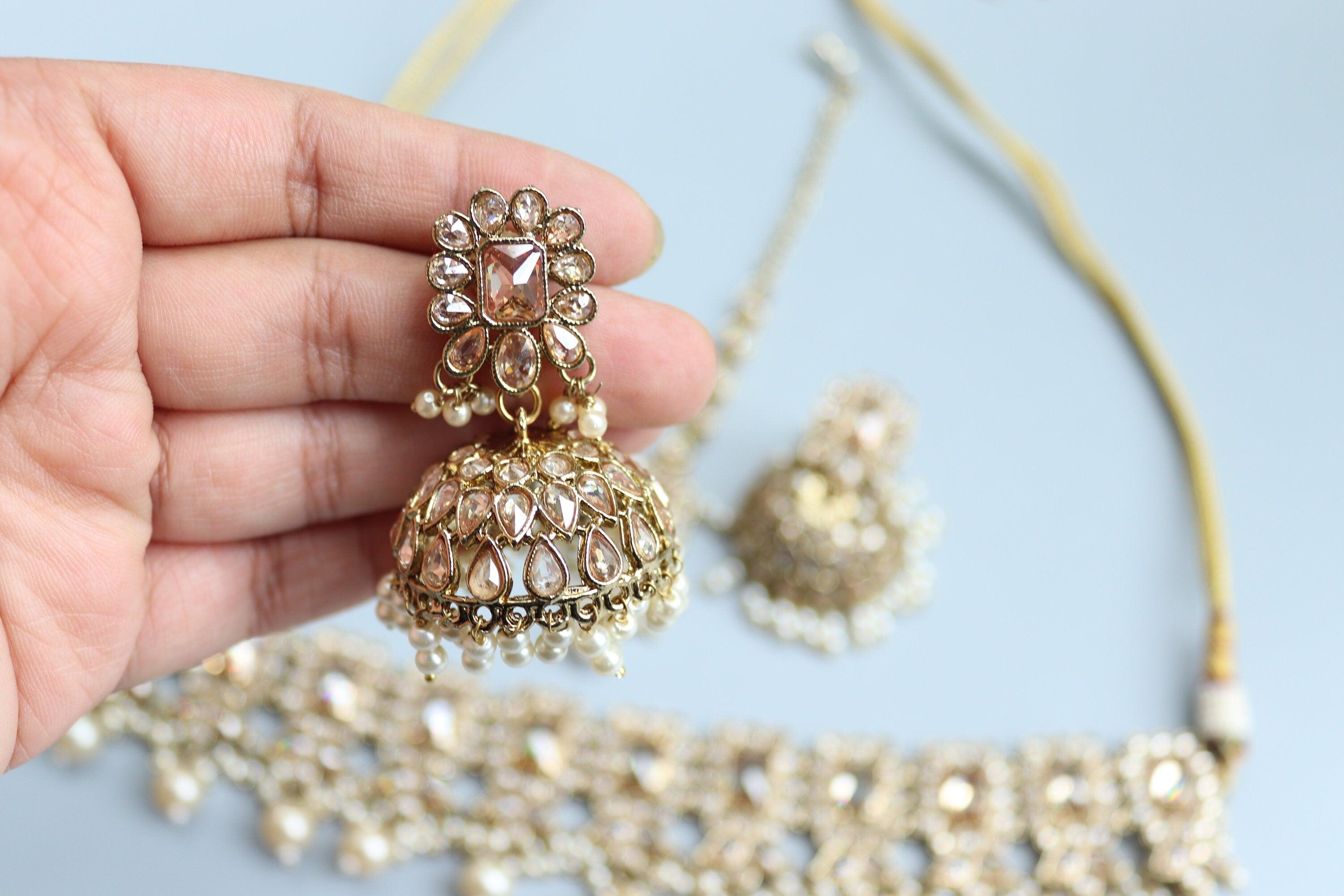 Myra Gold Polki Choker Punjabi Jewelry Indian Choker Kundan Jewelry Pakistani Necklace Indian Necklace Set Choker Necklace Indian Jewellery