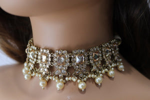 Myra Gold Polki Choker Punjabi Jewelry Indian Choker Kundan Jewelry Pakistani Necklace Indian Necklace Set Choker Necklace Indian Jewellery