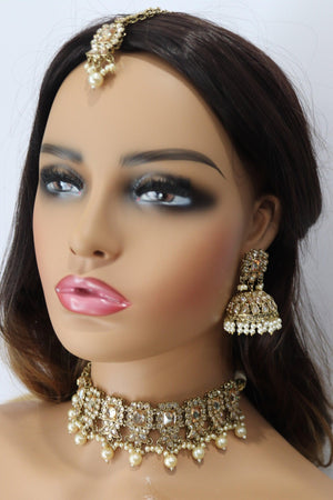 Myra Gold Polki Choker Punjabi Jewelry Indian Choker Kundan Jewelry Pakistani Necklace Indian Necklace Set Choker Necklace Indian Jewellery