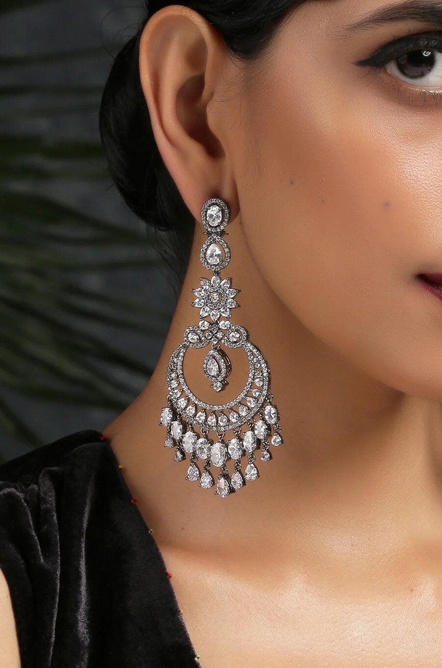 Sold Out Black Diamond Chaandbali | Indian Jewelry | Pakistani Jewelry | Statement Jewelry
