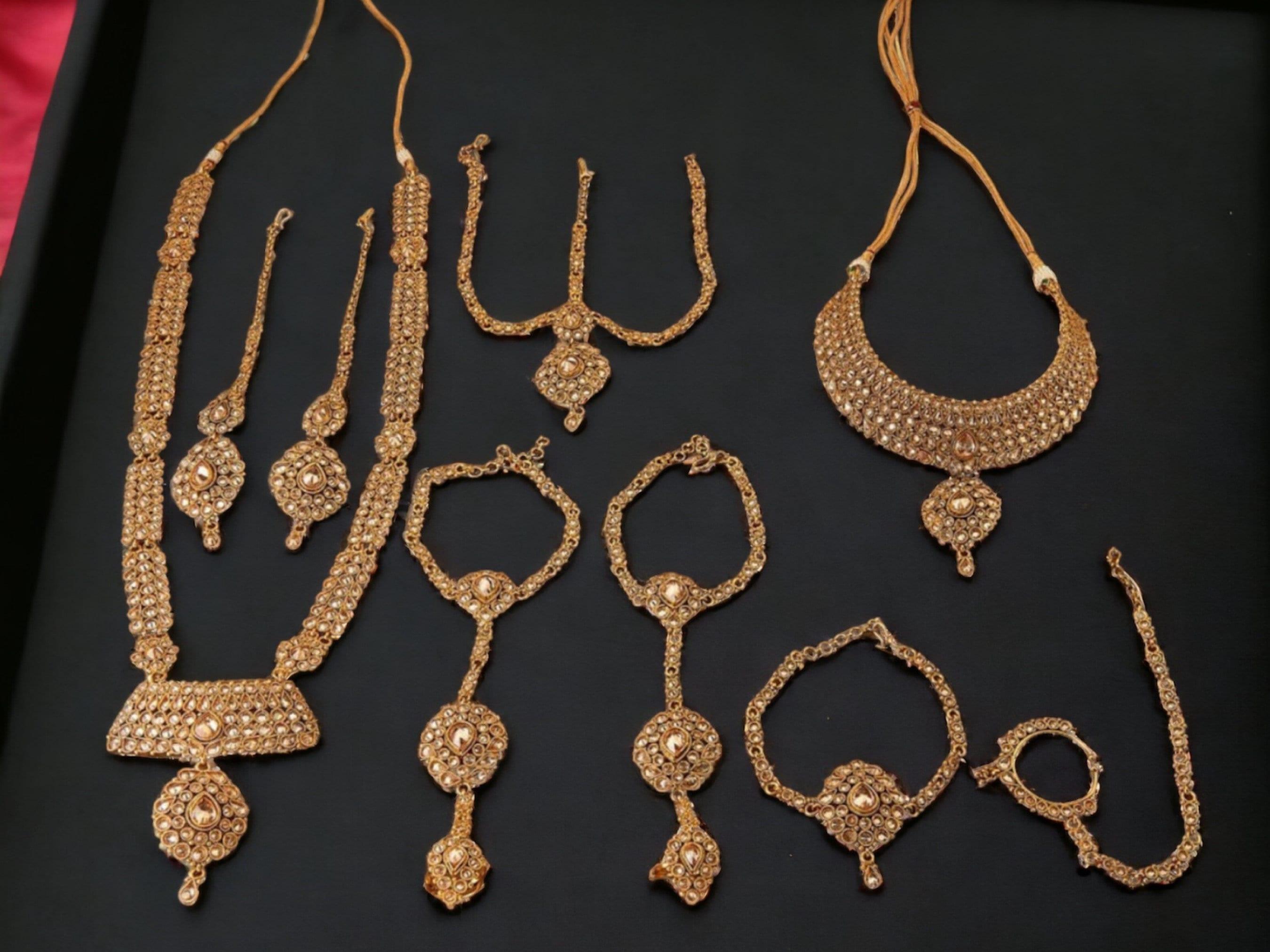 Gold Polki Bridal Jewelry Set | Polki Bridal Set | Indian Bridal set | Pakistani Jewelry | Pakistani Bridal Jewelry | Polki Choker