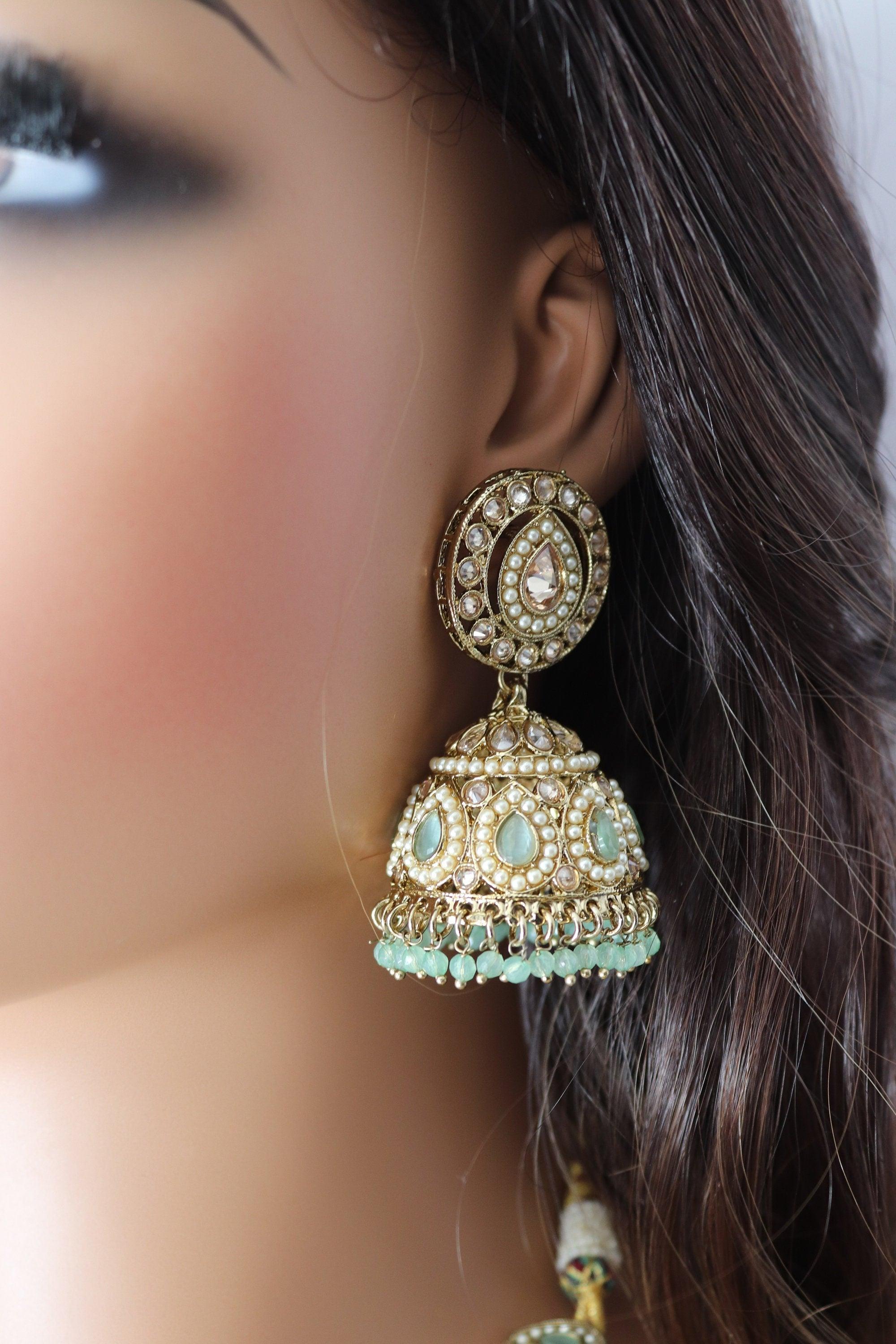 Simi Mint Polki Necklace Kundan Necklace Punjabi Jewelry Indian Jewelry Indian Necklace Indian Choker Set Pakistani Jewelry