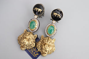 Sabya inspired Jaguar tropical earrings Long Indian Earrings Chaandbali Sabhysachi Jewelry Indian Jewelry Indian Earrings Bollywood Jewelry