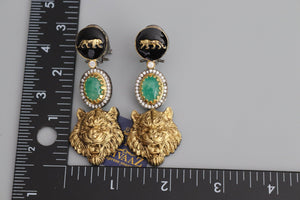 Sabya inspired Jaguar tropical earrings Long Indian Earrings Chaandbali Sabhysachi Jewelry Indian Jewelry Indian Earrings Bollywood Jewelry