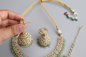 Simi Mint Polki Necklace Kundan Necklace Punjabi Jewelry Indian Jewelry Indian Necklace Indian Choker Set Pakistani Jewelry