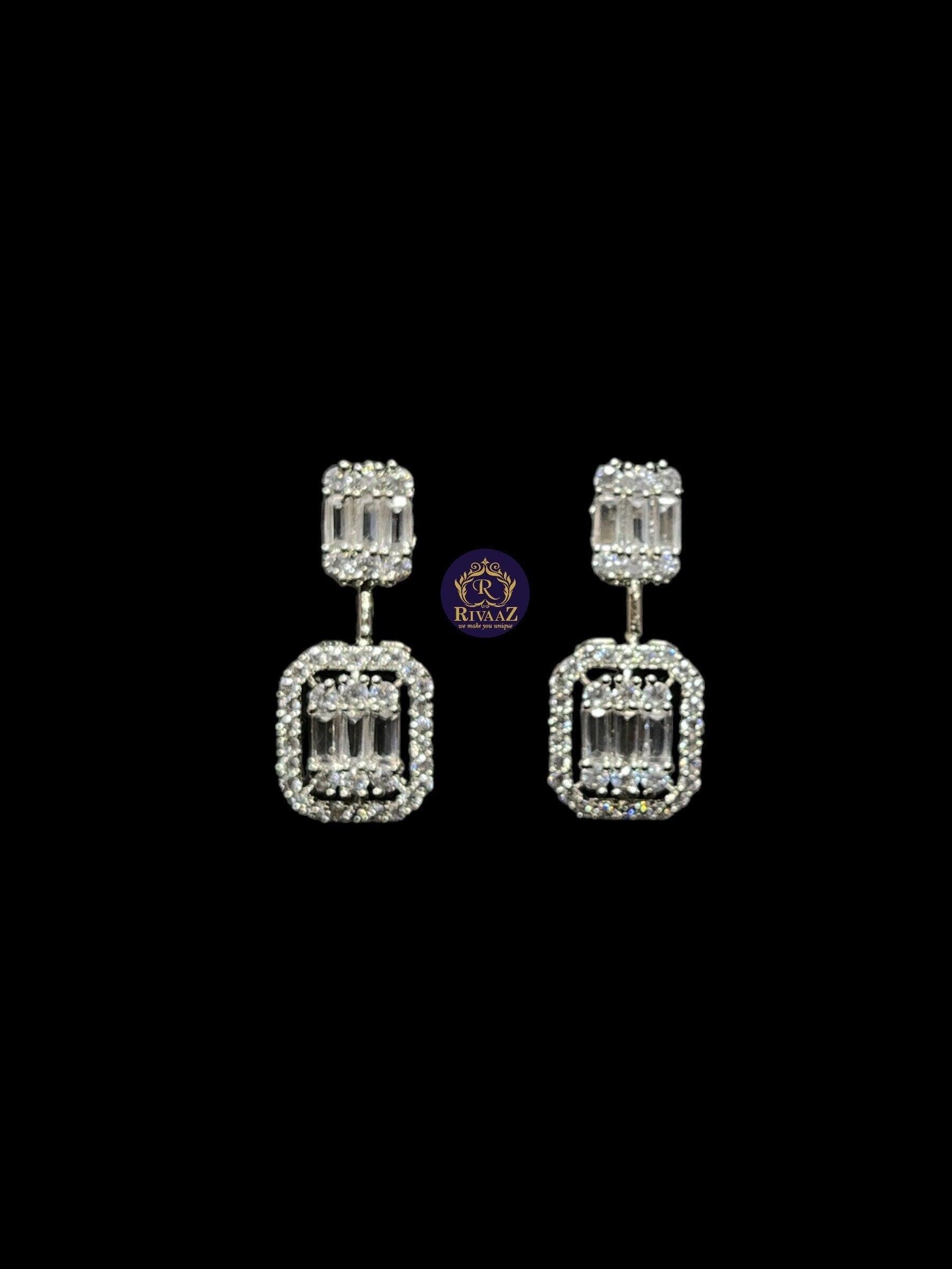 CZ Lariat Y Necklace Cubic Zirconia Necklace White Rhodium Wedding Jewelry Prom Necklace