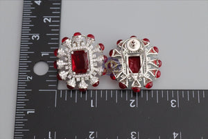 Kiara CZ Emerald Studs Indian Stud Statement Earrings Pakistani Earrings Cubic Zirconia EarringsIndian jewelryIndian earrings