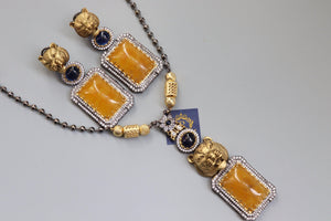 Inspired Long Jaguar Necklace Fusion Indian Necklace Indian Jewelry