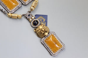 Inspired Long Jaguar Necklace Fusion Indian Necklace Indian Jewelry