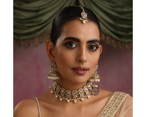 Myra Gold Polki Choker Punjabi Jewelry Indian Choker Kundan Jewelry Pakistani Necklace Indian Necklace Set Choker Necklace Indian Jewellery