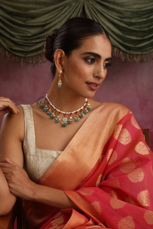 Pacchi Kundan Necklace Melon Beads Kundan Necklace Indian Necklace Set