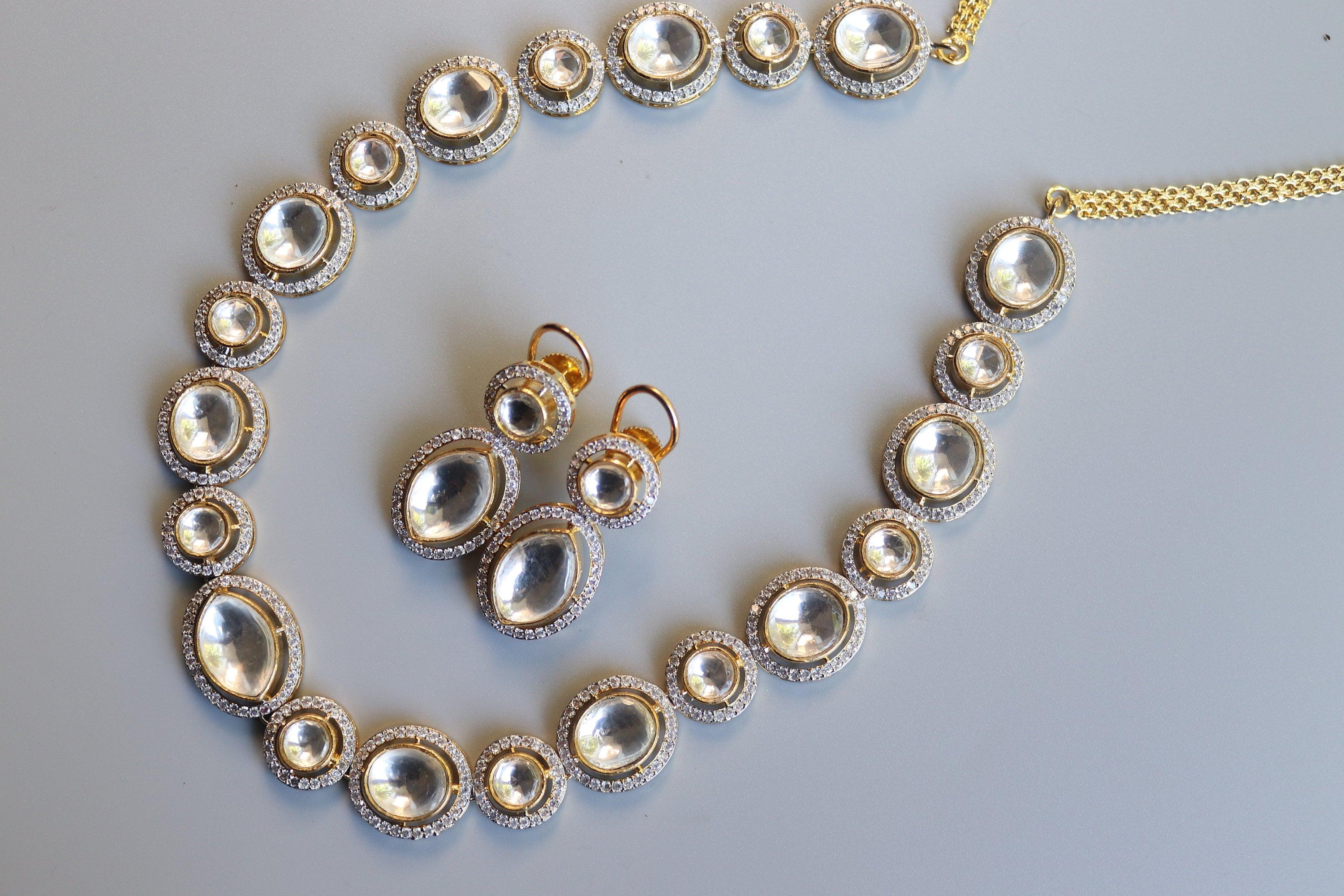 Kundan Long Necklace Kundan Set Long Indian Necklace Rani Haar Victorian Necklace India