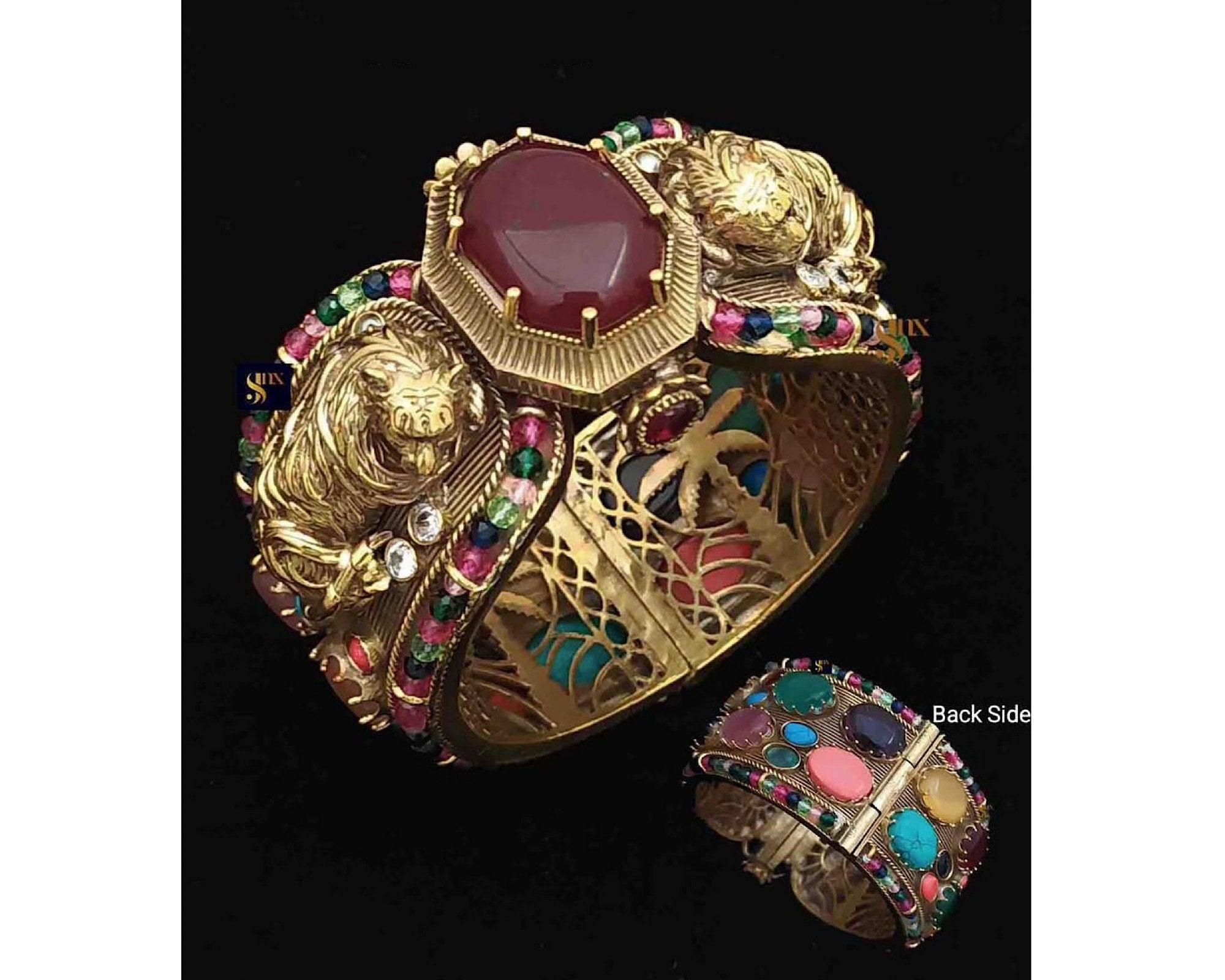 Pre Order Sabyasachi Tropical Bangle Kada 2.4 Openable Indian Jewelry Indian Bangle Sabyasachi Jewelry Bollywood Jewelry