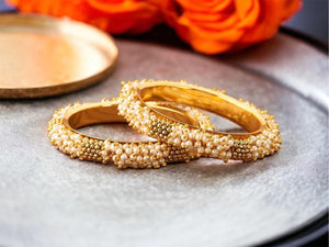 Antique goldpearl bangle set/ Indian Bangles/ Punjabi Jewelry/ Pakistani jewelry/ Indian jewelry/ indian wedding jewelry/