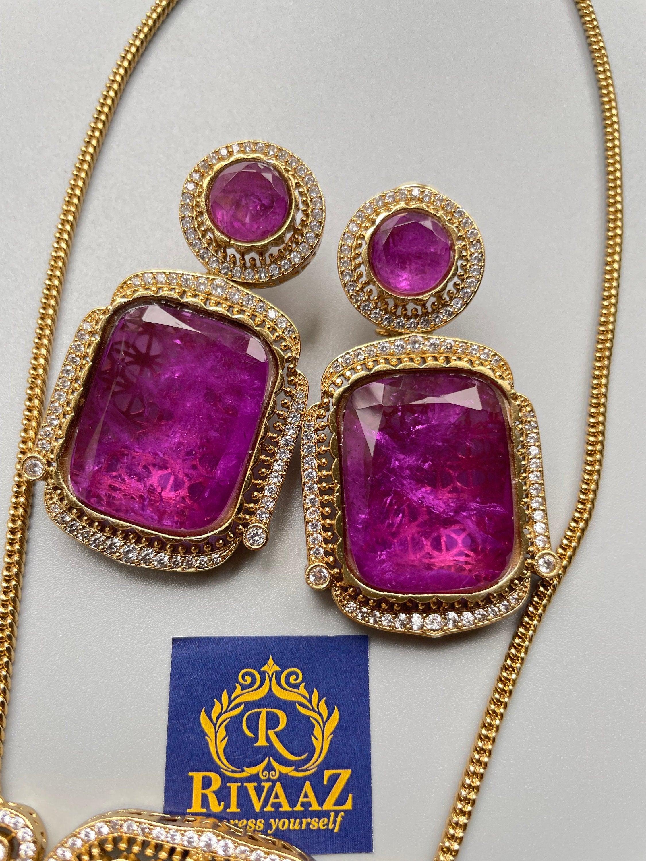Purple Doublet Antique Gold Pendant Necklace/ Jadau kundan necklace/ Indian necklace/ Indian Jewelry/ Kundan Necklace