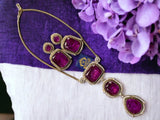 Doublet Antique Gold Pendant Necklace/ Jadau kundan necklace/ Indian necklace/ Indian Jewelry/ Kundan Necklace/ Kundan Jewelry/