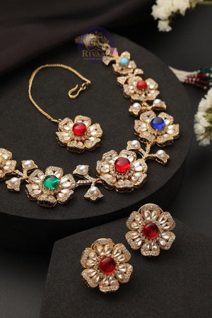 Sold Out Navratan Indian Necklace Set Kundan Necklace Bollywood Jewelry Kundan Choker Indian Jewelry
