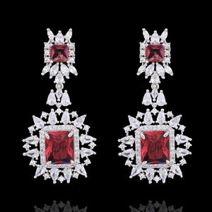 Sold Out Misha Sapphire Diamond Silver Long Short Necklace with Earrings and Tikka Indian Jewelry Pakistani Jewelry Bollywood Jewelry