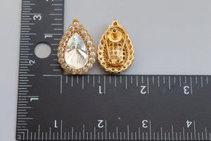 Mossonite Polki Studs | Indian Studs | CZ studs | Punjabi Earrings| Indian Jewelry | Indian Earrings | Pakistani Jewelry |