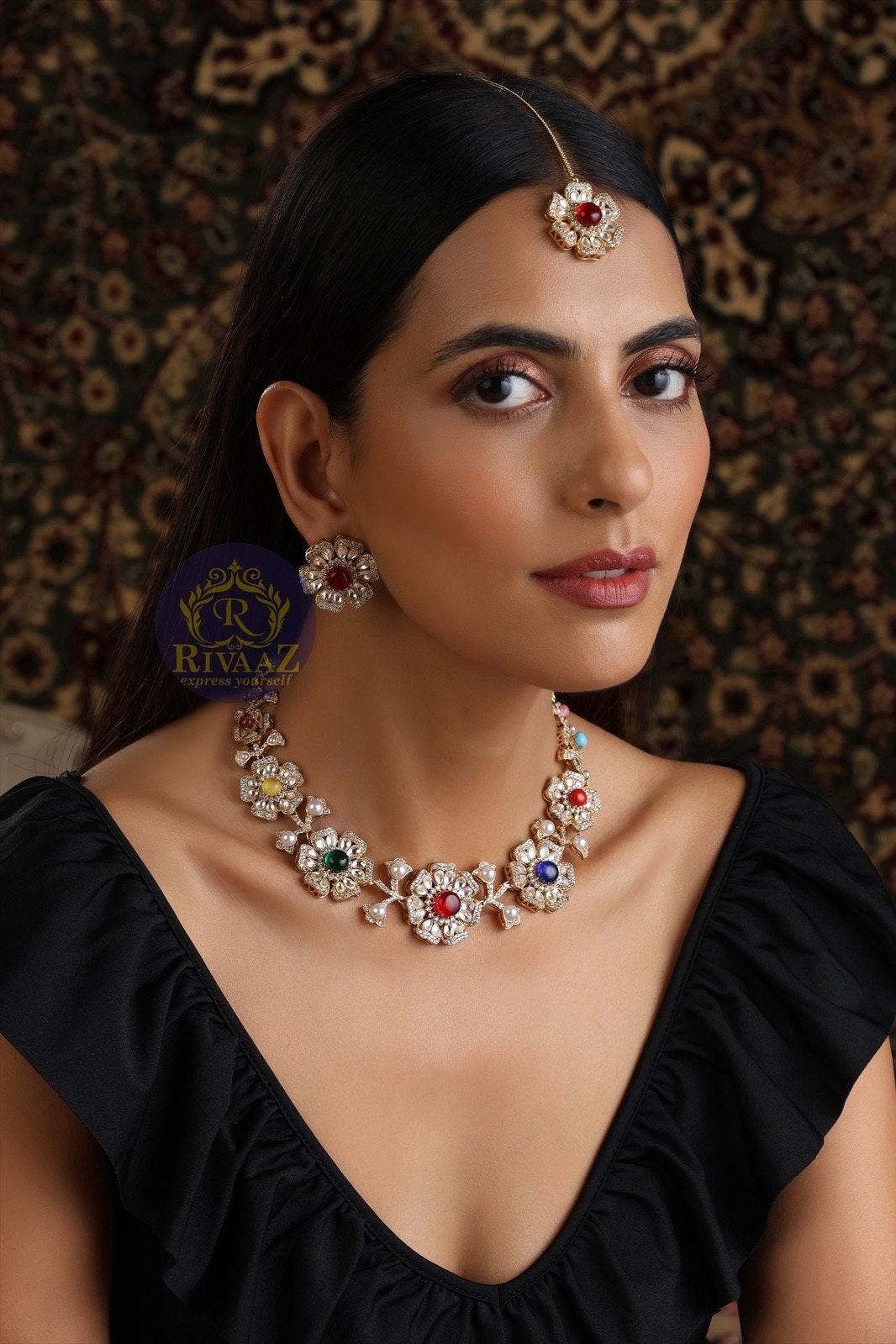 Navratan Indian Necklace Set