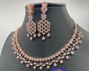Nia Rose Gold CZ Diamond Necklace / Statement Jewelry/ Statement Necklace/ Elegant Jewelry/ Unique Jewelry/ Indian Jewelry/ CZ choker