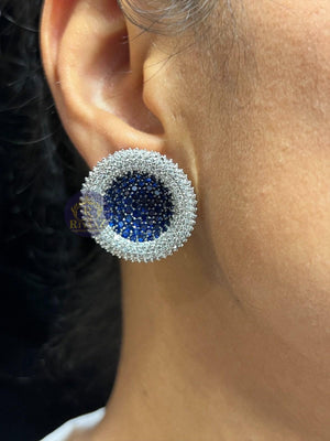 Crushed Sapphire Blue Diamond Choker Necklace / Indian Jewelry/ Pakistani Jewelry/ Crystal Necklace / Blue Necklace/ CZ choker Necklace