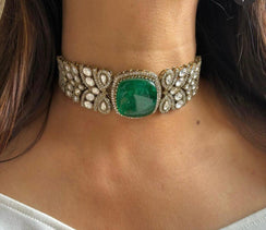 Purple Gold Victorian Choker Indian Jewelry Necklace Emerald Indian Choker Indian Necklace Bollywood Jewelry Doublet