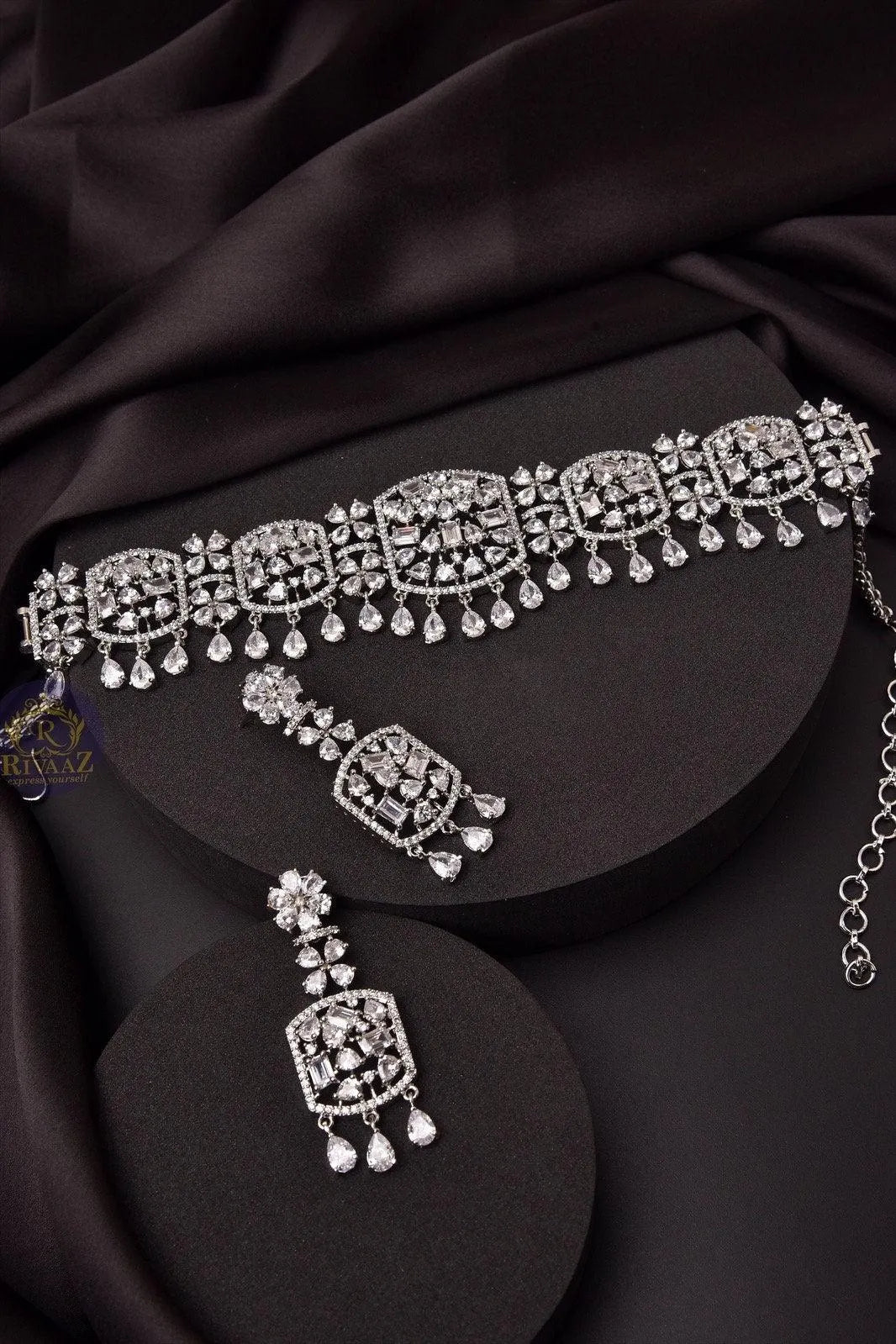 Sold Out Princess Cut Diamond Choker Necklace Indian Choker American Diamond Necklace