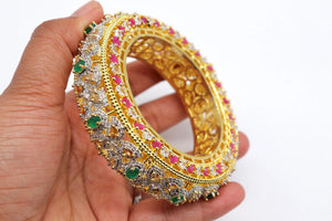 Gold Diamond Bangle | Pakistani Jewelry | Indian Jewelry | Punjabi Jewelry | Gold Bangle | Wedding Jewelry | Kada