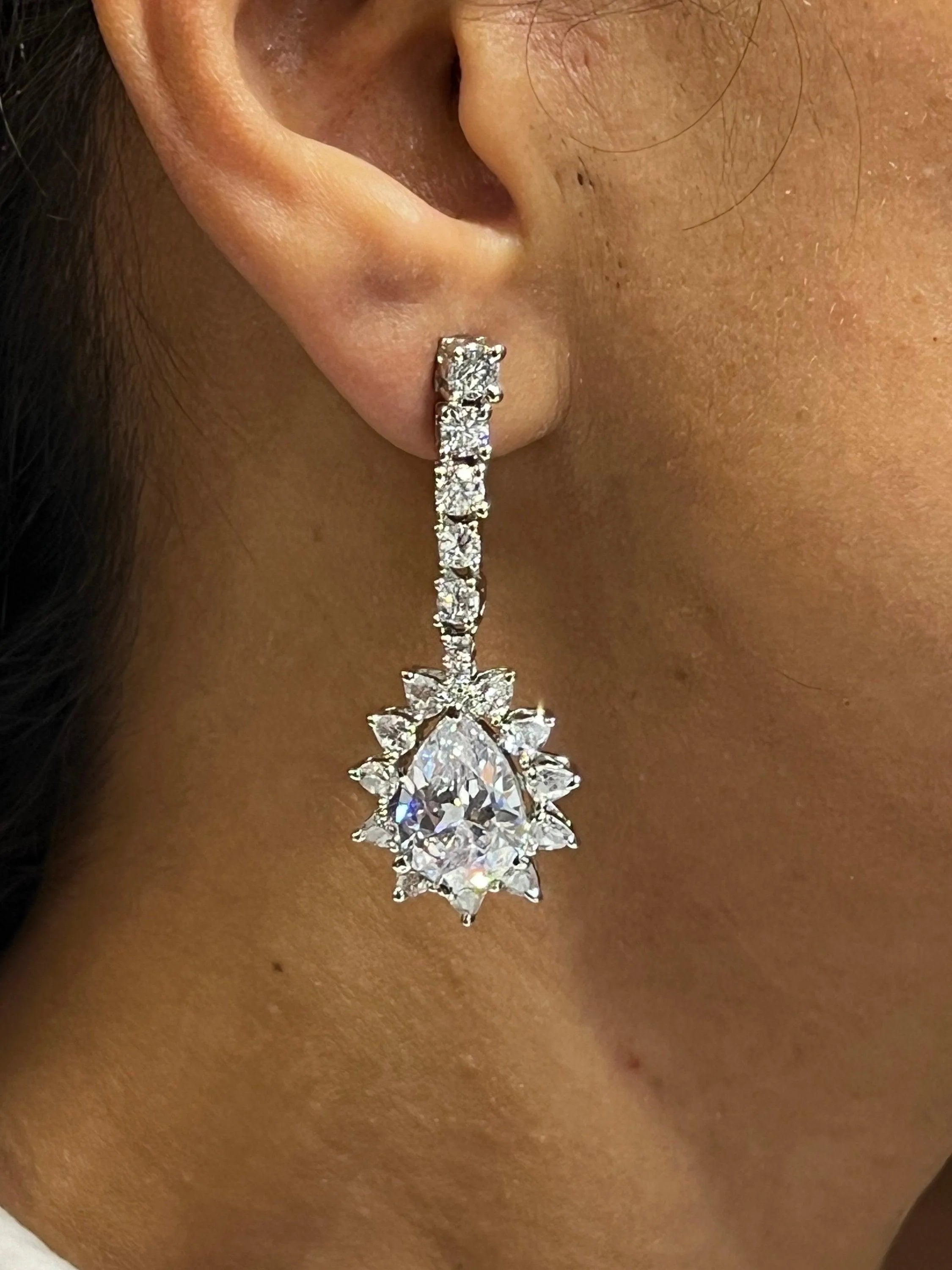 Multilayer Diamond CZ Necklace Statement Jewelry Statement Necklace American Diamond Necklace Indian Jewelry Necklace Set