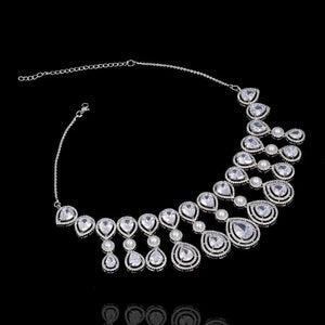 Kysha Diamond CZ Pearl Necklace Indian Jewelr Indian Necklace Pakistani Jewelry Crystal Necklace Statement Necklace American Diamond