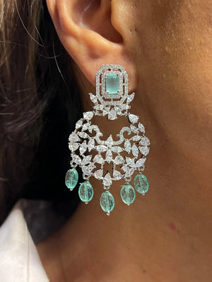 Sold Out Pari Mint Diamond Choker CZ Choker American Diamond Necklace Set Choker Necklace Indian Cubic Zirconia Necklace Pakistani Jewelry